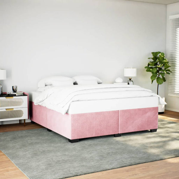 vidaXL Bed Frame Pink 200x200 cm Velvet