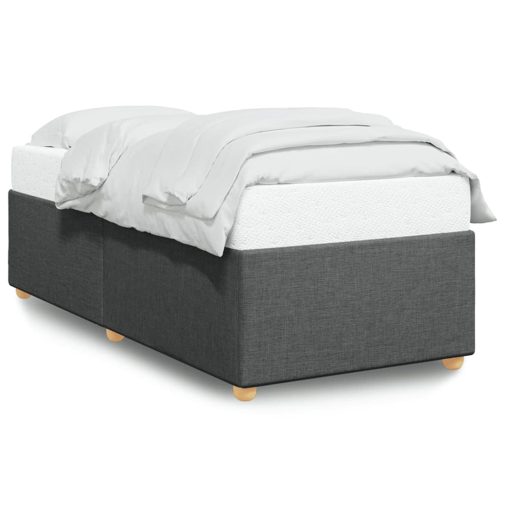 vidaXL Bed Frame without Mattress, Dark Gray, Single Fabric