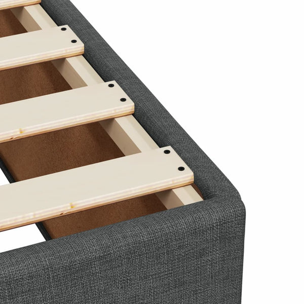 vidaXL Bed Frame without Mattress, Dark Gray, Single Fabric