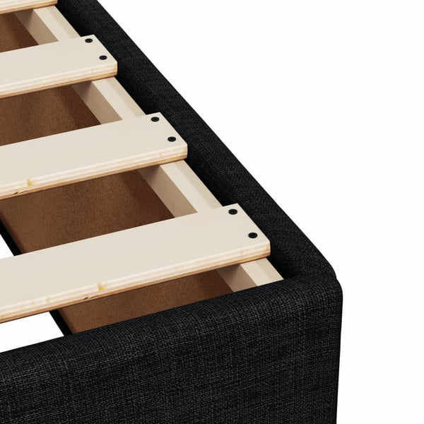 vidaXL Bed Frame without Mattress, Black, Single Fabric