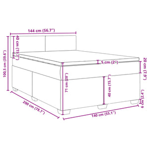 vidaXL Box Spring Bed with Mattress Dark Pink 140x200 cm Velvet