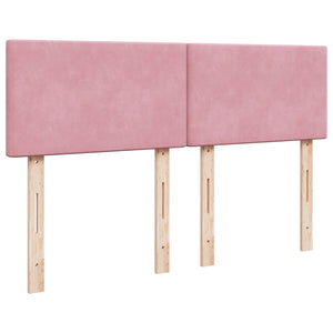 vidaXL Box Spring Bed with Mattress Dark Pink 140x200 cm Velvet