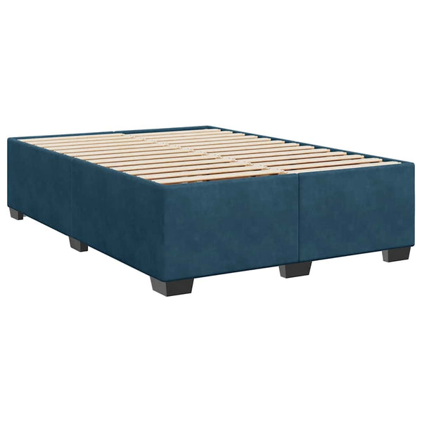 vidaXL Box Spring Bed with Mattress Blue 160x200 cm Velvet