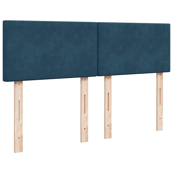vidaXL Box Spring Bed with Mattress Blue 160x200 cm Velvet