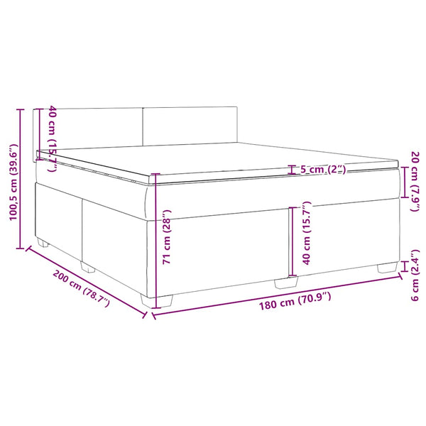 vidaXL Box Spring Bed with Mattress Blue 180x200 cm Velvet