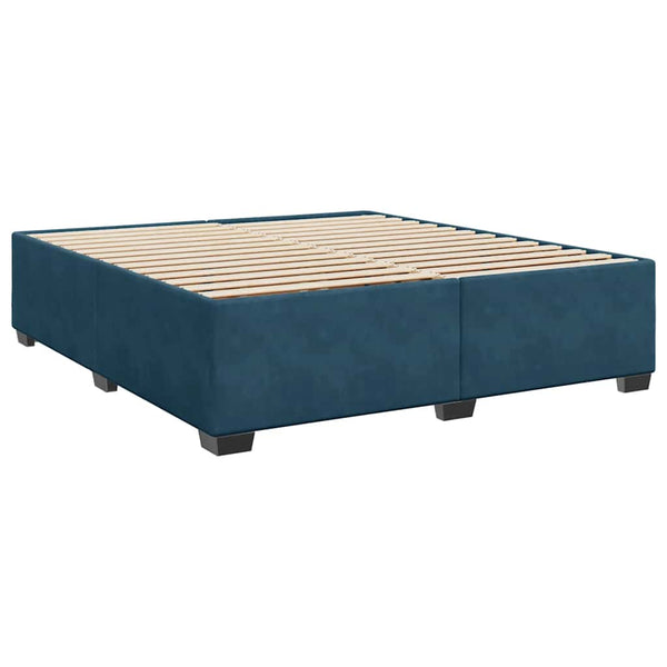 vidaXL Box Spring Bed with Mattress Blue 180x200 cm Velvet