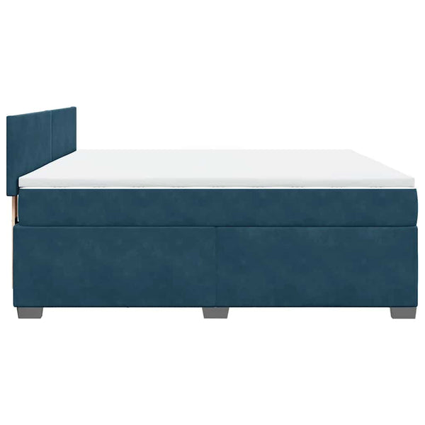 vidaXL Box Spring Bed with Mattress Blue 180x200 cm Velvet