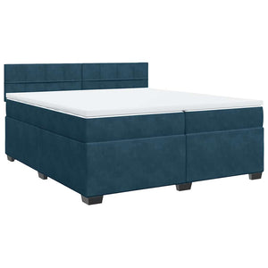 vidaXL Box Spring Bed with Mattress Blue 200x200 cm Velvet