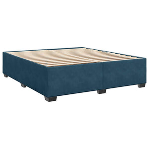 vidaXL Box Spring Bed with Mattress Blue 200x200 cm Velvet