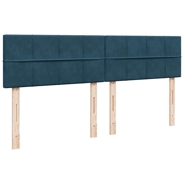 vidaXL Box Spring Bed with Mattress Blue 200x200 cm Velvet
