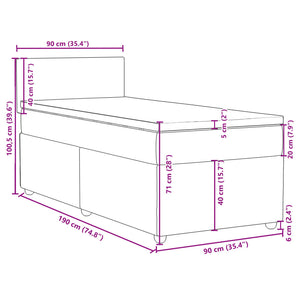vidaXL Box Spring Bed with Mattress Dark Gray Fabric