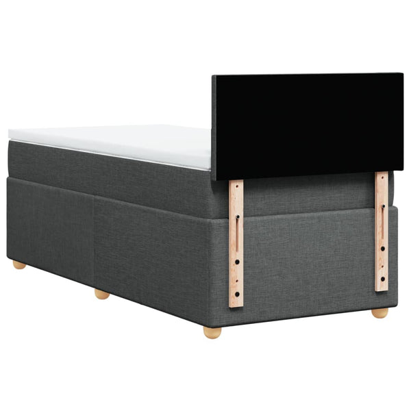 vidaXL Box Spring Bed with Mattress Dark Gray Fabric