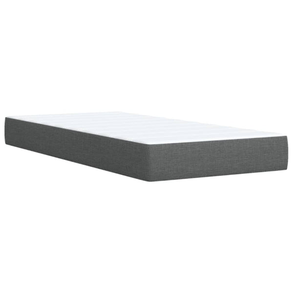 vidaXL Box Spring Bed with Mattress Dark Gray Fabric