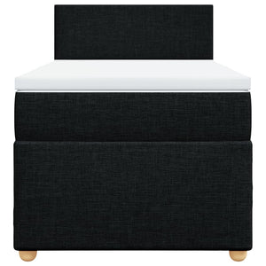 vidaXL Box Spring Bed with Mattress Black Fabric