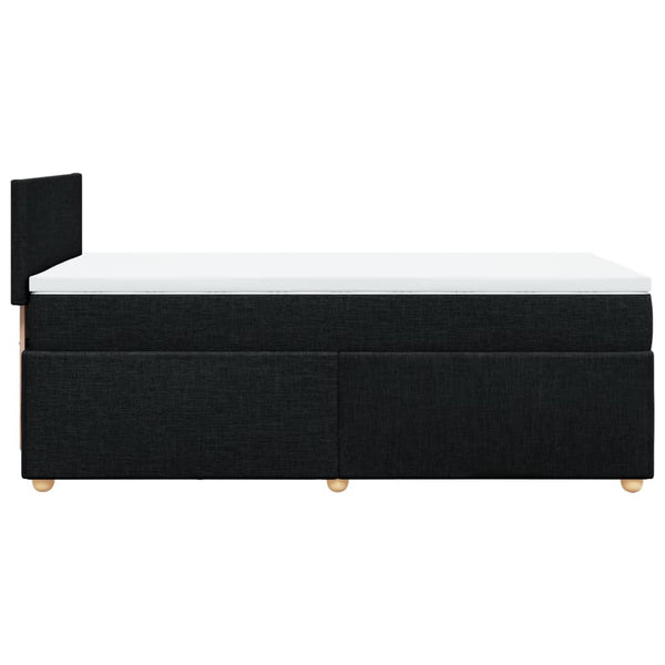 vidaXL Box Spring Bed with Mattress Black Fabric