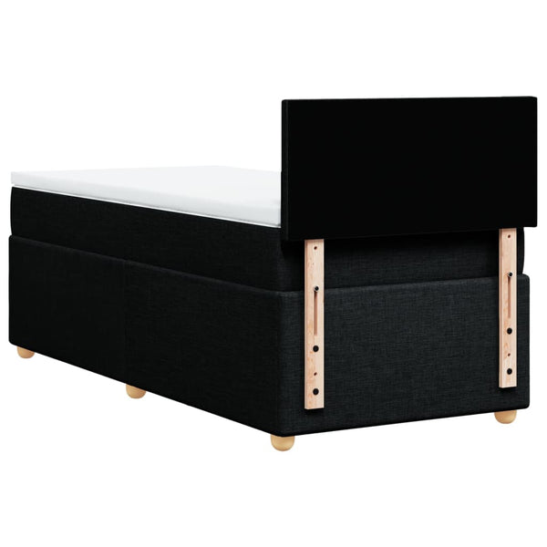 vidaXL Box Spring Bed with Mattress Black Fabric