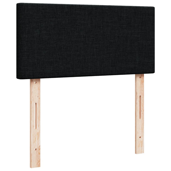 vidaXL Box Spring Bed with Mattress Black Fabric