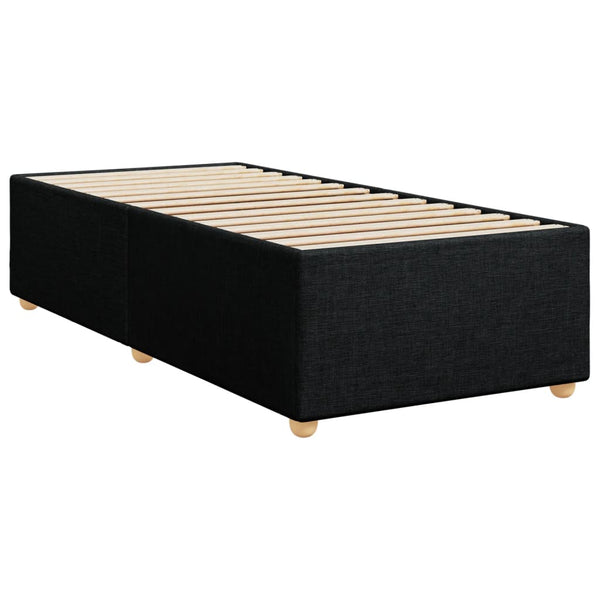 vidaXL Box Spring Bed with Mattress Black Fabric