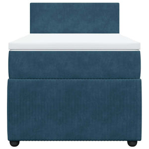 vidaXL Box Spring Bed with Mattress Blue 80x200 cm Velvet