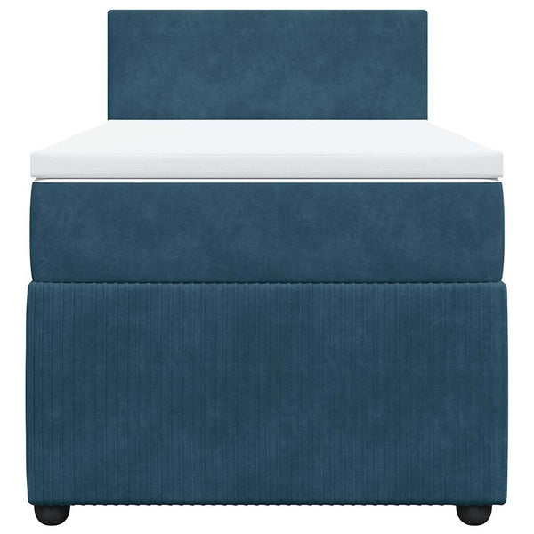 vidaXL Box Spring Bed with Mattress Blue 80x200 cm Velvet