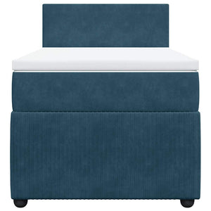 vidaXL Box Spring Bed with Mattress Blue 90x190 cm Velvet