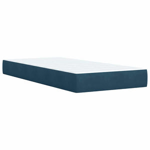 vidaXL Box Spring Bed with Mattress Blue 90x190 cm Velvet
