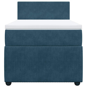 vidaXL Box Spring Bed with Mattress Blue 90x200 cm Velvet