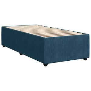 vidaXL Box Spring Bed with Mattress Blue 90x200 cm Velvet