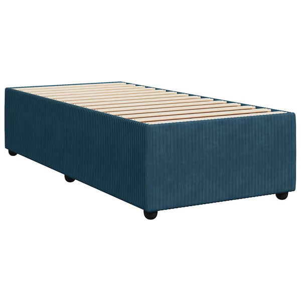 vidaXL Box Spring Bed with Mattress Blue 90x200 cm Velvet