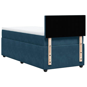 vidaXL Box Spring Bed with Mattress Blue 90x200 cm Velvet