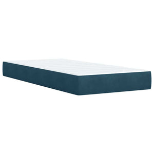 vidaXL Box Spring Bed with Mattress Blue 100x200 cm Velvet
