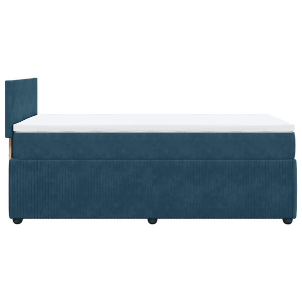 vidaXL Box Spring Bed with Mattress Blue 100x200 cm Velvet