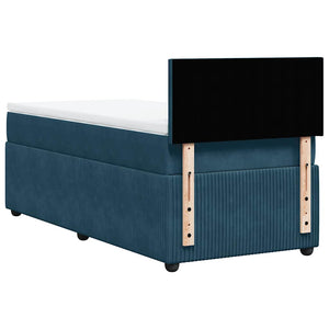 vidaXL Box Spring Bed with Mattress Blue 100x200 cm Velvet