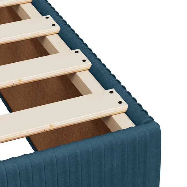 vidaXL Box Spring Bed with Mattress Blue 120x190 cm Velvet