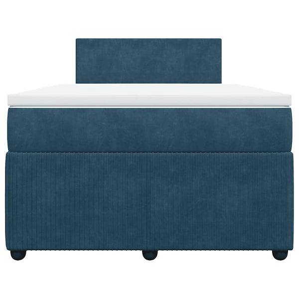 vidaXL Box Spring Bed with Mattress Blue 120x190 cm Velvet