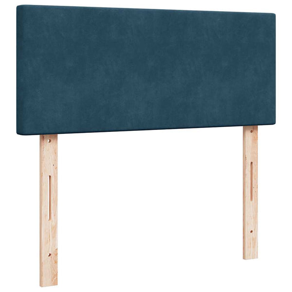 vidaXL Box Spring Bed with Mattress Blue 120x190 cm Velvet
