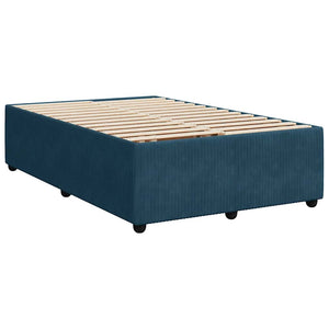 vidaXL Box Spring Bed with Mattress Blue 120x190 cm Velvet