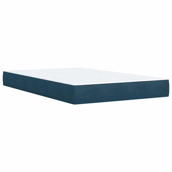 vidaXL Box Spring Bed with Mattress Blue 120x190 cm Velvet