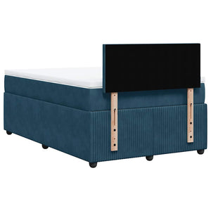 vidaXL Box Spring Bed with Mattress Blue 120x190 cm Velvet