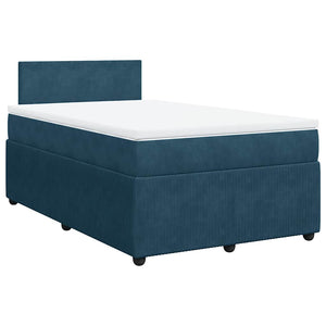 vidaXL Box Spring Bed with Mattress Blue 120x200 cm Velvet