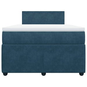 vidaXL Box Spring Bed with Mattress Blue 120x200 cm Velvet