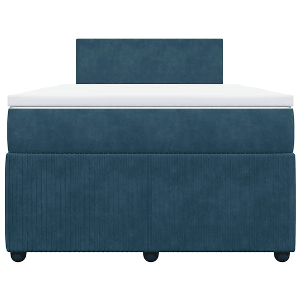 vidaXL Box Spring Bed with Mattress Blue 120x200 cm Velvet