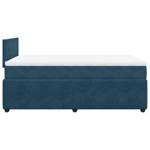 vidaXL Box Spring Bed with Mattress Blue 120x200 cm Velvet