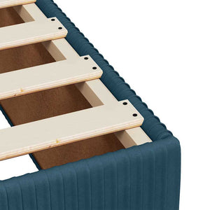 vidaXL Box Spring Bed with Mattress Blue 140x190 cm Velvet