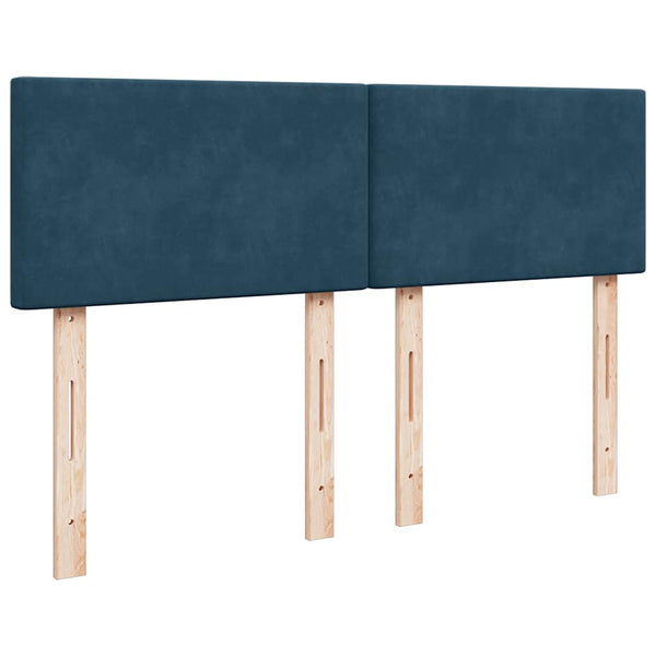 vidaXL Box Spring Bed with Mattress Blue 140x190 cm Velvet