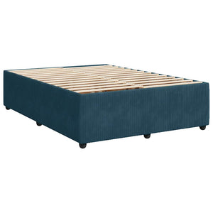 vidaXL Box Spring Bed with Mattress Blue 140x200 cm Velvet