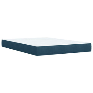 vidaXL Box Spring Bed with Mattress Blue 140x200 cm Velvet