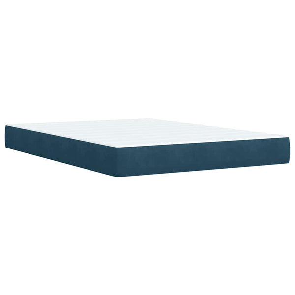 vidaXL Box Spring Bed with Mattress Blue 140x200 cm Velvet