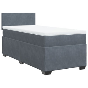 vidaXL Box Spring Bed with Mattress Dark Grey Velvet