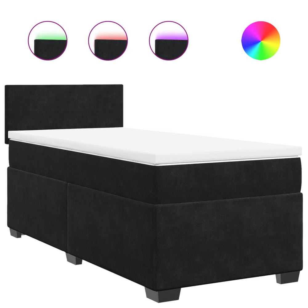 vidaXL Box Spring Bed with Mattress Black Velvet
